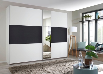 rauch BLUE, rauch BLUE Schwebetürenschrank »Astana«, inkl. 2 Stoffboxen und zusätzlichen Einlegeböden, rauch Schwebetürenschrank »Kleiderschrank Schrank Garderobe ASTANA mit leichtgängigen Türen«, inkl. 2 Stoffboxen sowie Metallgriffleisten TOPSELLER MADE IN GERMANY
