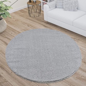 Carpet City, Carpet City Hochflor-Teppich »Plainy«, rund, 30 mm Höhe, Polyester, Langflor Uni Taupe, Wohnzimmer, Carpet City Hochflor-Teppich »Plainy«, rund, 30 mm Höhe, Shaggy Polyester Teppich, besonders weich, Uni Farben