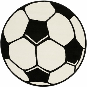 Hanse Home, Kinder-Teppich, Ecorepublic Home, »Fussball«, Hanse Home, gewebt, HANSE Home Kinderteppich »Fussball« rund 10 mm Höhe Kinder-Teppich, Rutschfest, Kurzflor, Fussball, Kinderzimmer, Spiel