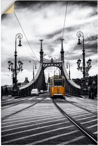 Artland, Artland Wandbild »Budapest Freiheitsbrücke Strassenbahn«, Zugbilder, (1 St.), in vielen Grössen & Produktarten - Alubild / Outdoorbild für den Aussenbereich, Leinwandbild, Poster, Wandaufkleber / Wandtattoo auch für Badezimmer geeignet, Artland Alu-Dibond-Druck »Budapest Freiheitsbrücke Strassenbahn«, Zugbilder, (1 St.), für Innen- und Aussenbereich geeignet, Outdoorbild