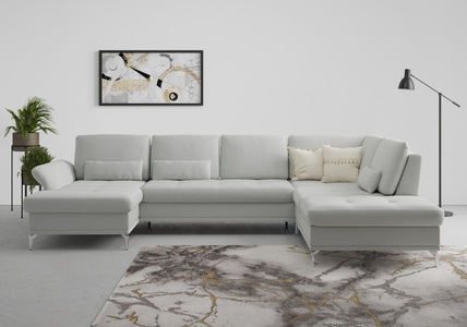 INOSIGN, INOSIGN Wohnlandschaft »Palm Beach«, Federkern, mit Sitztiefenverstellung, wahlweise mit Bettfunktion, Bettkasten und Armteilverstellung, INOSIGN Wohnlandschaft »Palm Beach U-Form«, Federkern, mit Sitztiefenverstellung, wahlweise mit Bettfunktion