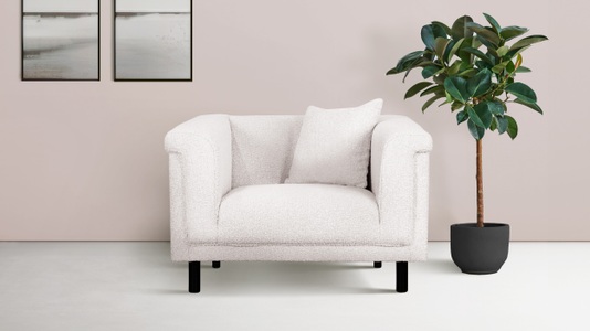 INOSIGN Sessel »AGNIA B/T/H: 100/85/71 cm«, incl. Zierkissen, auch in Cord und Bouclé