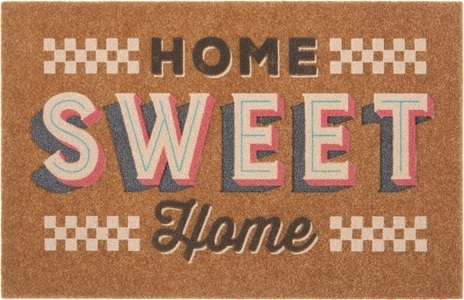 White Label, White Label - Fussmatte - 45 x 70 cm - Multicolor, my home Fussmatte »Home sweet Home bunt, Türmatte«, rechteckig, 10 mm Höhe, mit Spruch, mit Schrift, Kokos-Look, Robust, Pflegeleicht, Rutschfest