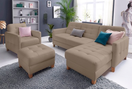 exxpo - sofa fashion, exxpo - sofa fashion Ecksofa, wahlweise mit Bettfunktion, exxpo - sofa fashion Ecksofa »Elio, kompakt und komfortabel, bequem und zeitloses Design, L-Form«, wahlweise mit Bettfunktion