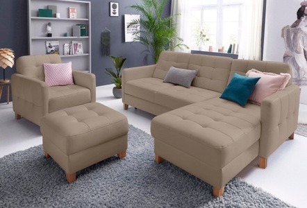 exxpo - sofa fashion, exxpo - sofa fashion Ecksofa, wahlweise mit Bettfunktion, exxpo - sofa fashion Ecksofa »Elio, kompakt und komfortabel, bequem und zeitloses Design, L-Form«, wahlweise mit Bettfunktion