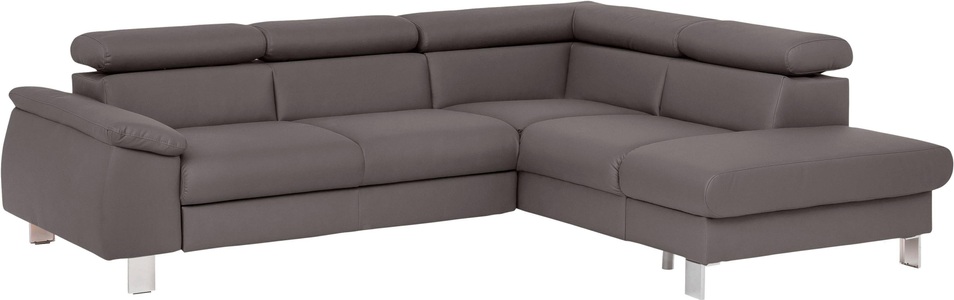 Cotta, COTTA Ecksofa »Komaris«, inklusive Kopf- bzw. Rückenverstellung, wahlweise Bettfunktion, Bettkasten und RGB-LED-Beleuchtung, COTTA Ecksofa »Komaris L-Form, B: 249 cm« mit Kopfteilverstellung, optional Bettfunktion, Bettkasten & Licht