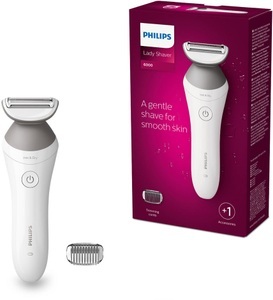Philips, Philips Lady Shaver Series 6000 Damenrasierer Weiß, Grau, Philips Lady Shaver Series 6000 - Kabellos für die Nass- und Trockenrasur - BRL126/00