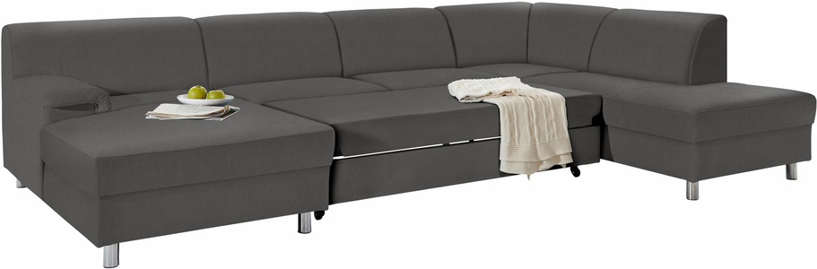 INOSIGN, INOSIGN Wohnlandschaft, wahlweise mit Bettfunktion, Home affaire Wohnlandschaft »Jamie, zeitloses Design, fester Sitzkomfort, viel Platz, U-Form« wahlweise mit Bettfunktion