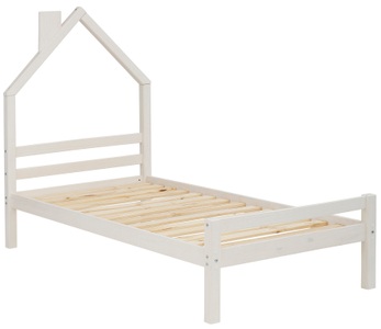 LÜTTENHÜTT, Lüttenhütt Kinderbett »Alpi«, Einzelbett aus schönem massivem Kiefernholz, in einer Haus-Optik Form, inklusive Lattenrost, in verschiedenen Farbvarianten enthältlich, Liefefläche 90x200 cm, Lüttenhütt Kinderbett »Alpi«, aus Kiefernholz, verschiedene Farbvarianten, Liegefläche 90x200 cm