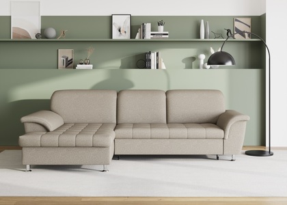 DOMO collection, DOMO collection Ecksofa »Franzi«, wahlweise mit Bettfunktion, Bettkasten und Kopfteilverstellung, frei im Raum stellbar, DOMO collection Ecksofa »Franzi Steppung im Sitzbereich B7T/H: 278/162/80 cm, L-Form« wahlweise mit Bettfunktion, Bettkasten und Kopfteilverstellung