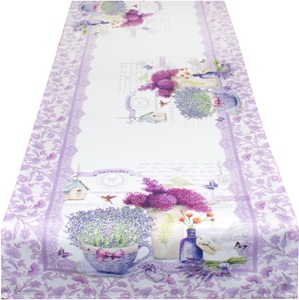 Delindo Lifestyle, Delindo Lifestyle Tischläufer »Lavendel TÖPFCHEN«, (1 St.), Strukturgewebe, bedruckt, Delindo Lifestyle Tischläufer »Lavendel TÖPFCHEN«, (1 St.), Strukturgewebe, bedruckt