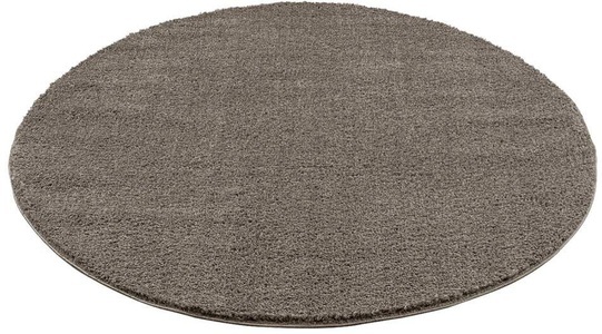 Carpet City, Carpet City Hochflor-Teppich »Plainy«, rund, 30 mm Höhe, Polyester, Langflor Uni Taupe, Wohnzimmer, Carpet City Hochflor-Teppich »Plainy«, rund, 30 mm Höhe, Shaggy Polyester Teppich, besonders weich, Uni Farben