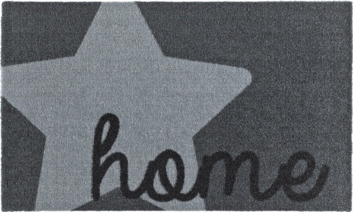 Zala Living, Fussmatte, Zala Living, »Star Home«, Höhe 7 mm, rutschhemmend beschichtet, getuftet, HANSE Home Fussmatte »Star Home«, rechteckig, 7 mm Höhe, Stern, mit Spruch, Schrift, Robust, Rutschhemend, Eingang, Waschbar