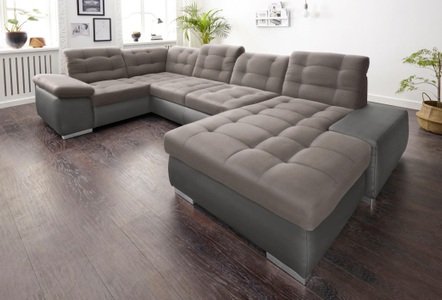 SIT&MORE, sit&more Wohnlandschaft, sit&more Wohnlandschaft »Ontario U-Form« XXL, wahlweise mit Bettfunktion