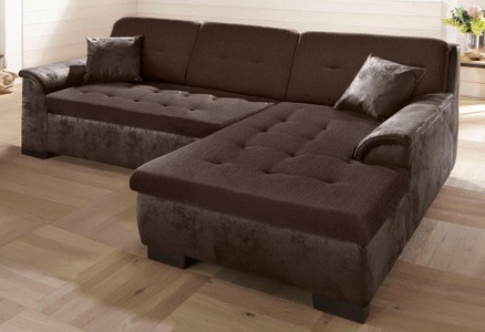 HOME AFFAIRE, Home affaire Ecksofa »Bergen«, wahlweise mit Bettfunktion, Home affaire Ecksofa »Bergen zeitlos & elegant, Breite 267cm, L-Form« wahlweise mit Bettfunktion L-Form