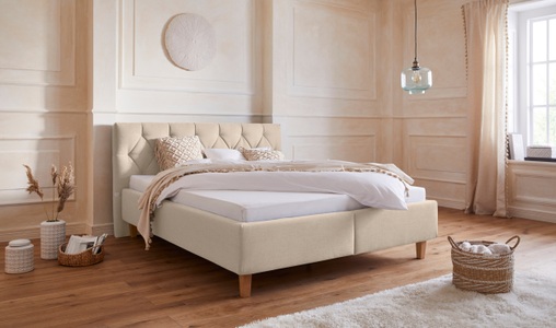 Guido Maria Kretschmer Home&Living Polsterbett »Sunley 100«, Kreuzsteppung im Kopfteil, Kopfteilhöhe 102 cm, wahlweise ohne oder mit Matratze/Lattenrost - 3 Matratzenarten
