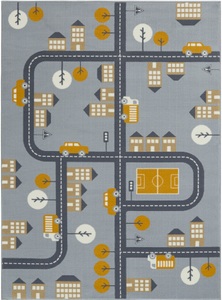 Hanse Home, HANSE Home Teppich »Town«, rechteckig, 0,9 mm Höhe, Weicher Flor, Schaldämmende Spielunterlage, Kinderzimmer, Strassen Design, Kurzflor, Robust, pflegeleicht, HANSE Home Teppich »Town«, rechteckig, 0,9 mm Höhe, Kurzflor, Kinderteppich, Spielteppich, Strassen Design, Kinderzimmer