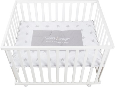 Roba, roba Laufgitter 75 x 100 cm weiß Rock Star Baby, roba® Laufgitter »Rock Star Baby2 weiss, 100x75 cm«, bis 15 kg, mit Stoffeinlage