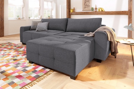 Home affaire Ecksofa »Bella«, wahlweise mit Bettfunktion und Bettkasten, Steppung im Sitzbereich
