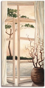 Artland, Artland Wandbild »Fensterbild Toskanischer Sonnenuntergang«, Fensterblick, (1 St.), in vielen Grössen & Produktarten - Alubild / Outdoorbild für den Aussenbereich, Leinwandbild, Poster, Wandaufkleber / Wandtattoo auch für Badezimmer geeignet, Artland Wandbild »Fensterbild Toskanischer Sonnenuntergang«, Fensterblick, (1 St.), als Alubild, Outdoorbild, Leinwandbild, Poster, Wandaufkleber