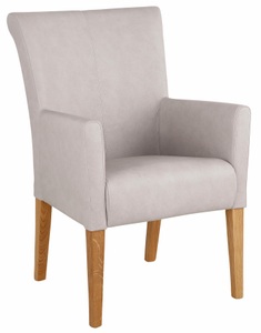 HOME AFFAIRE, Home affaire Armlehnstuhl »King«, Kunstleder, Beine aus massiver Eiche, geölt, Home affaire Armlehnstuhl »King BESTSELLER!«, Kunstleder, Esszimmerstuhl mit bequemer Polsterung, Esszimmersessel mit Armlehnen