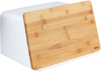 undefined, Brotkasten in weiß-natur von heine home, WENKO Brotkasten »Modell Kubo«, (1 tlg.), moderne Brotbox mit integriertem Schneidebrett als Deckel
