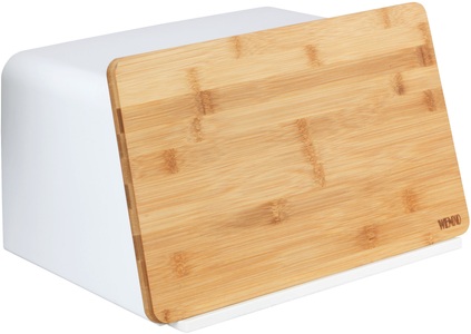 undefined, Brotkasten in weiß-natur von heine home, WENKO Brotkasten »Modell Kubo«, (1 tlg.), moderne Brotbox mit integriertem Schneidebrett als Deckel