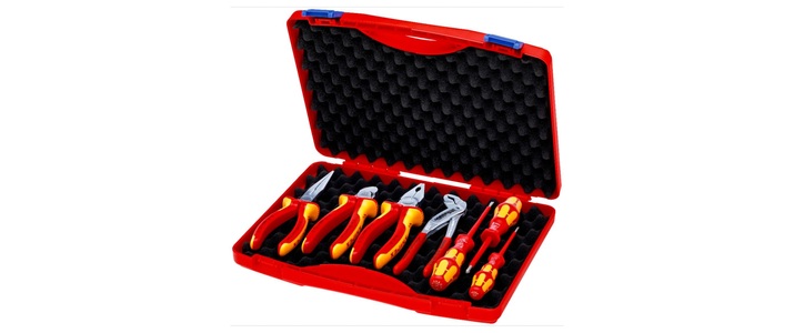 Knipex, Knipex 00 21 15 VDE Werkzeugset im Koffer 7teilig, Knipex Werkzeugkoffer »«RED» Elektro Set 2 7-teilig«, (7 St.)