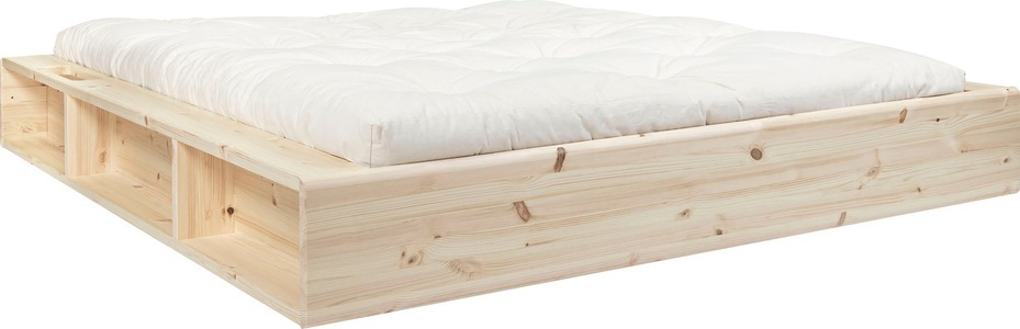 Karup Design, Karup Design ZIGGY Futonbett Natur lackiert 180x200 cm, Karup Design Futonbett »Ziggy, in mehreren Breiten, zertifiziertes Massivholz«, praktische Ablagefläche neben der Matratze, viel Stauraum