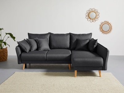 ANDAS, andas Ecksofa »Granbo«, incl. Bettfunktion und Bettkasten, Federkern-Polsterung, Seitentasche im Armteil, Home affaire Ecksofa »Granbo L-Form«, incl. Bettfunktion und Bettkasten, Federkern-Polsterung, Seitentasche