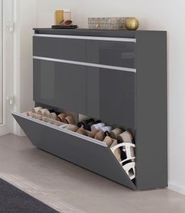 TECNOS, Tecnos Schuhschrank »Magic«, Breite 120 cm, INOSIGN Schuhschrank »Magic Schuhschrank, Schuhkommode, Schuhregal, softgriff«, 3 Klappen, Doppelschuhtrommeln Komplett Hochglanz lackiert Breite 120