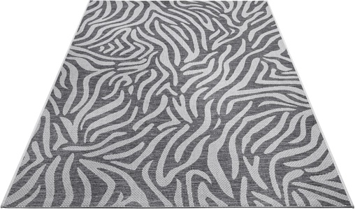 NORTHRUGS, NORTHRUGS Teppich »Cebra«, rechteckig, 4 mm Höhe, Flachgewebe In und Outdoor geeignet, Zebra Design, gekettelt, Wohnzimmer, Balkon, Terrasse, Garten, Robust, Pflegeleicht, NORTHRUGS Teppich »Cebra«, rechteckig, 4 mm Höhe, Flachgewebe Zebra Design, gekettelt, Robust, Pflegeleicht