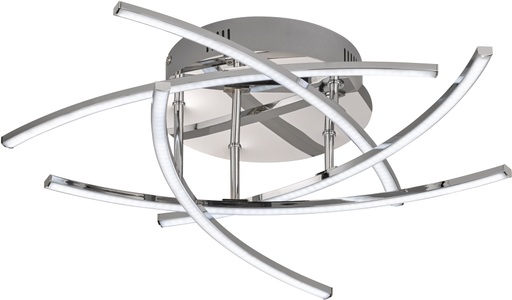 FISCHER & HONSEL, LED-Deckenlampe Cross tunable white, 5fl., chrom, LED-Deckenlampe Cross tunable white, 5fl., chrom