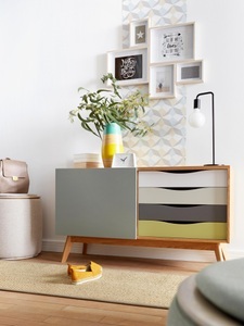 Woodman, Woodman Sideboard »Hilla«, Breite 130 cm, im angesagten skandinavischen Look, Fussrahmen aus Eiche, Woodman Sideboard »Hilla« Kommode im angesagten skandinavischen Look, Breite 130 cm, FSC®