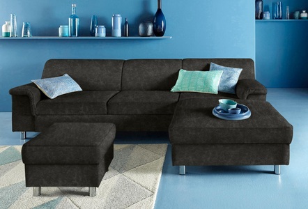 INOSIGN, INOSIGN Ecksofa, wahlweise mit Bettfunktion, DOMO collection Ecksofa »Jamie, modern und elegant, Fusshöhe 9cm, L-Form,« wahlweise mit Bettfunktion
