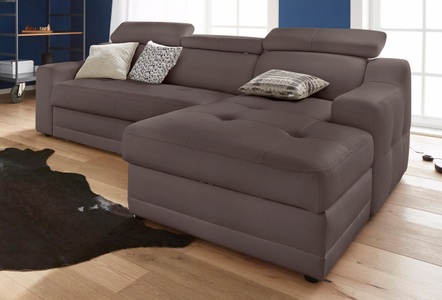 exxpo - sofa fashion, exxpo - sofa fashion Ecksofa, mit Köpf- bzw. Rückenverstellung, wahlweise mit Bettfunktion und Bettkasten, exxpo - sofa fashion Ecksofa »Lotos, bequem und funktionell, Federkern, Breite 242cm, L-Form« mit Kopf- bzw. Rückenverstellung, wahlweise mit Bettfunktion