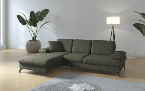 sit&more Ecksofa »Morris Jubi L-Form, inklusive XXL-Liegefläche, bzw. Schlaffunktion«, Bettfunktion, Armteilverstellung und 1 Zierkissen