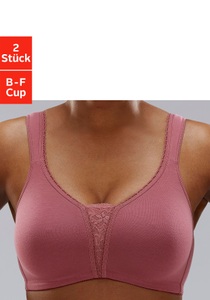 PETITE FLEUR, petite fleur Bügelloser BH, (2 Stück), mit Spitzen-Details, petite fleur Soft-BH, ohne Bügel mit Spitzen-Details