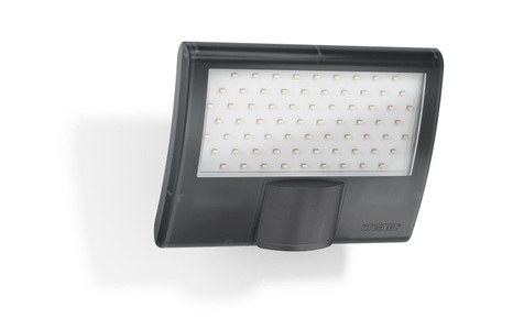 Steinel, STEINEL XLED curved Sensor-Außenwandlampe anthr., Steinel LED-Scheinwerfer XLED Home Anthrazit 10.5W 690lm - 830 Warmweiß | IP44 - Bewegungssensor - Symmetrisch
