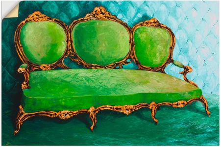 Artland, Artland Wandbild »Sofa grün«, Artland Wandbild »Sofa grün«, Innenarchitektur, (1 St.), als Leinwandbild, Wandaufkleber in verschied. Grössen