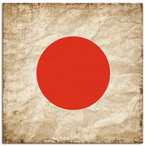 Artland, Artland Wandbild »Japanische Flagge Japan Symbol«, Artland Wandbild »Japanische Flagge Japan Symbol«, Zeichen, (1 St.), als Leinwandbild, Wandaufkleber in verschied. Grössen