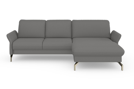sit&more Ecksofa »Fashion«, wahlweise mit Kopfteilverstellung und Vorziehsitz, motorisch, mit satinierten Nickelfüssen