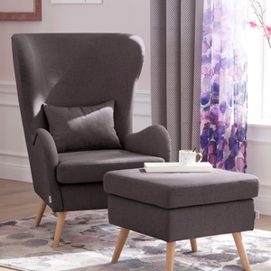 Guido Maria Kretschmer Home&Living Sessel »Salla«, wahlweise mit oder ohne Hocker, grosser Sessel: Masse B/T/H: 78/94/118 cm, Bezug auch in Luxus-Microfaser in Teddyfelloptik