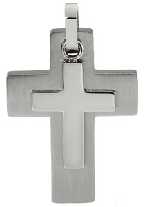 FIRETTI, Firetti Kettenanhänger »Kreuz, doppellagig, klassisch, zeitlos, glänzend, massiv«, Firetti Kettenanhänger »Schmuck Geschenk Halsschmuck Anhänger für Halskette Kreuz«, Made in Germany