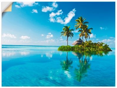 Artland, Artland Wandbild »Tropisches Paradies - Insel Palmen Meer«, Artland Wandbild »Tropisches Paradies - Insel Palmen Meer«, Amerika, (1 St.), als Alubild, Outdoorbild, Leinwandbild, Poster, Wandaufkleber