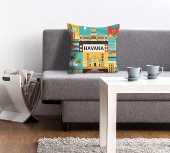 QUEENCE, queence Dekokissen »Jannik«, (1 St.), mit Havana Schiftzug und Motiven, queence Dekokissen »Jannik«, mit Havana Schiftzug und Motiven, Kissenhülle ohne Füllung, 1 Stück