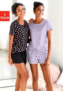 VIVANCE DREAMS, Vivance Dreams Shorty (2 Stück), Vivance Dreams Shorty, (4 tlg., 2 Stück), mit Sternedruck