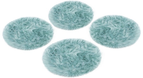 HOME AFFAIRE, Home affaire Sitzkissen »Dena«, (4 St., 4-teilig), Sitzauflage, Sitzfell, rund, Ø 35 cm, Kunstfell, 