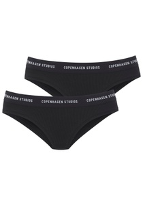 Copenhagen Studios Bikinislip »mit softem Logobund«, (2er-Pack), aus gerippter Bio-Baumwollqualität