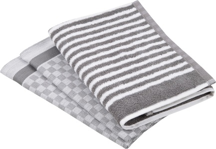 Ross, ROSS Geschirrtuch »Exclusiv«, (Set, 3 tlg.), 1x Küchen-Frottiertuch 50x50 cm Streifen und 2 Geschirrtücher 50x70 cm mit Karodesign, ROSS Geschirrtuch »Exclusiv«, (Set, 3 tlg.), 1x Küchen-Frottiertuch (Streifen) und 2 Geschirrtücher (Karodesign)